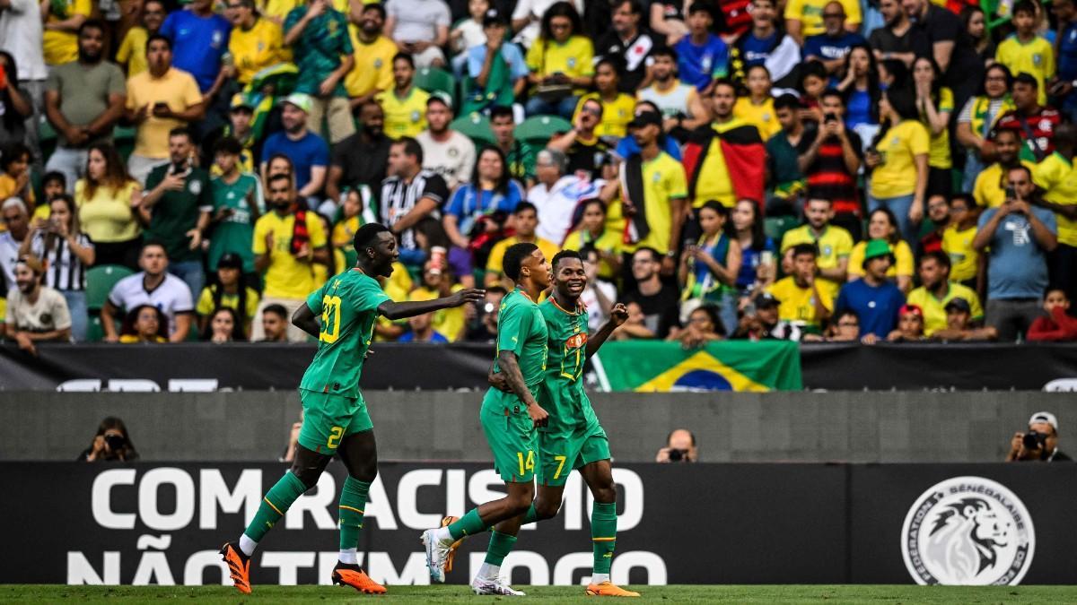 Los jugadores de Senegal celebrando uno de los tantos