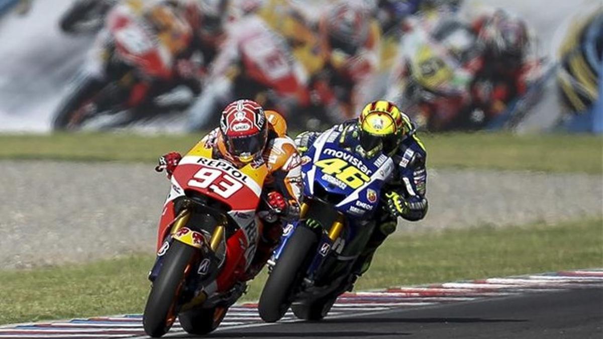 Márquez y Rossi, en plena batalla en Argentina