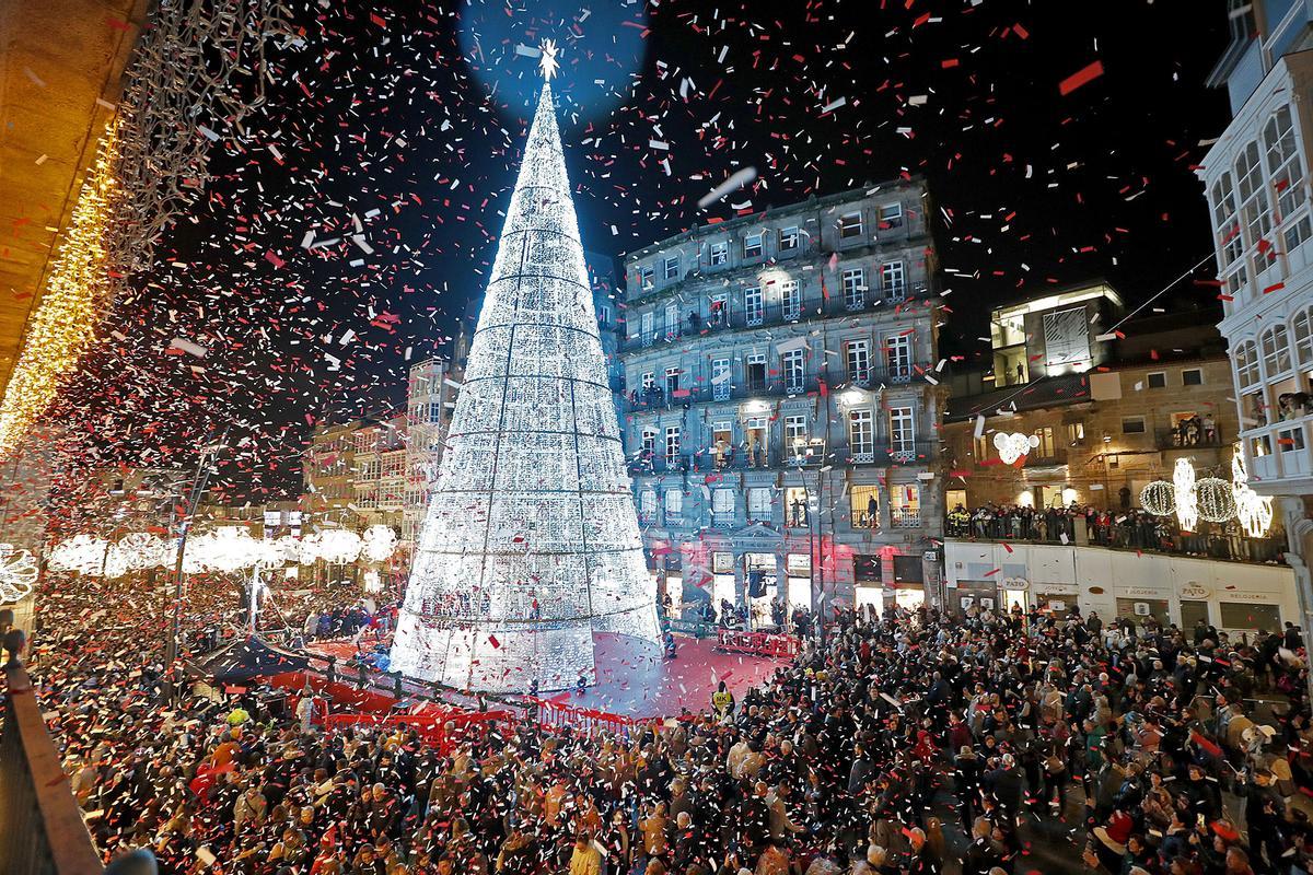 Acto de encendido de las luces de Navidad en Vigo