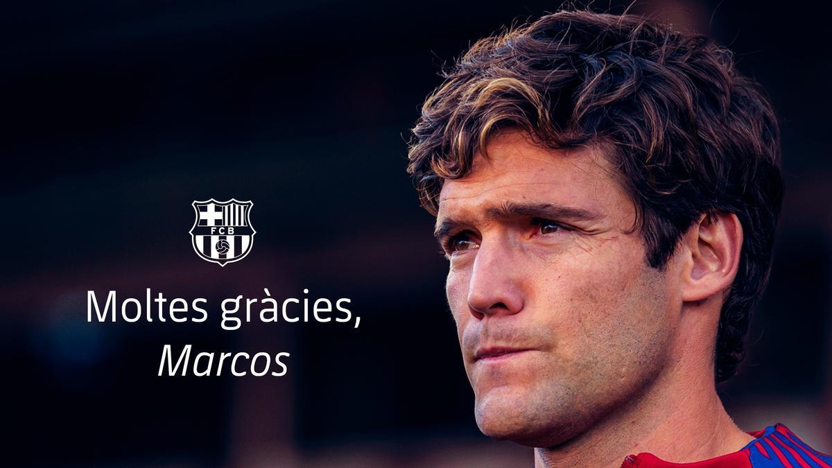 La imagen con la que el Barça anuncia el final de su relación contractual con Marcos Alonso.