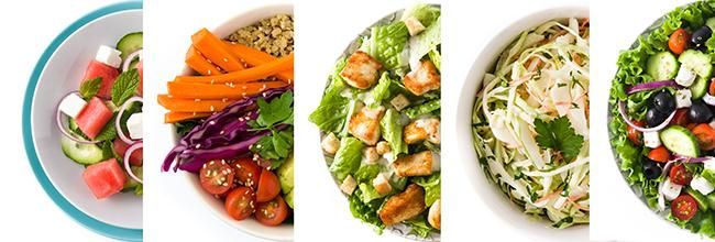 Distintos tipos de ensaladas