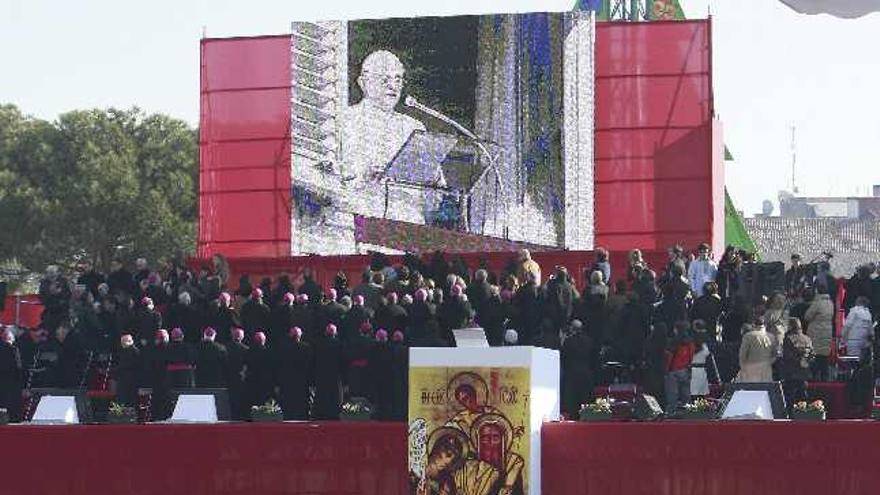 Un aspecto de la madrileña plaza de Colón, donde se celebró la concentración