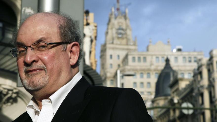 Salman Rushdie, esta mañana en Madrid.