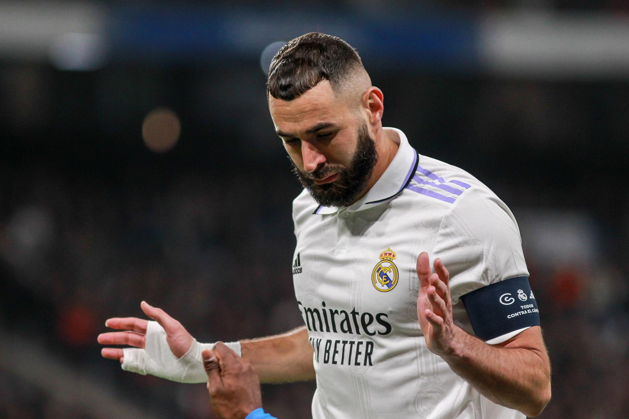 Karim Benzema, durante el Real Madrid-Valencia en el que se lesionó.