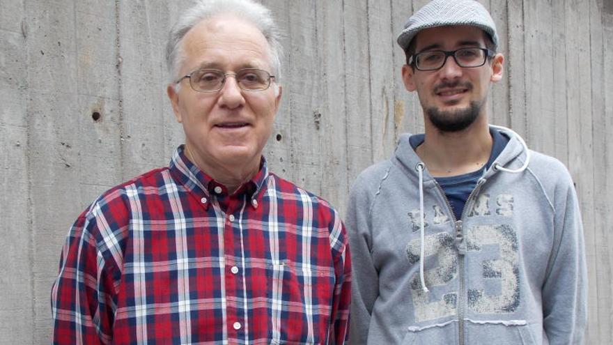 Jaume Serra, president del Centre d&#039;Estudis del Bages i Jordi Bonvehí, coordinador del projecte Viatgers