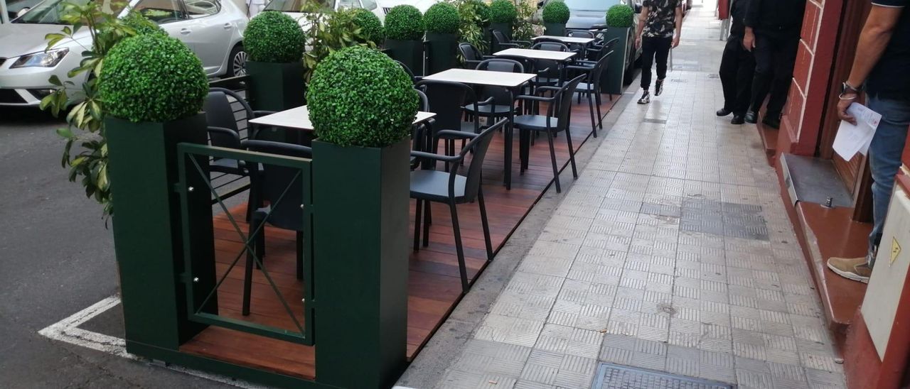 Una terraza exprés que ha obtenido licencia definitiva, en Santa Cruz.