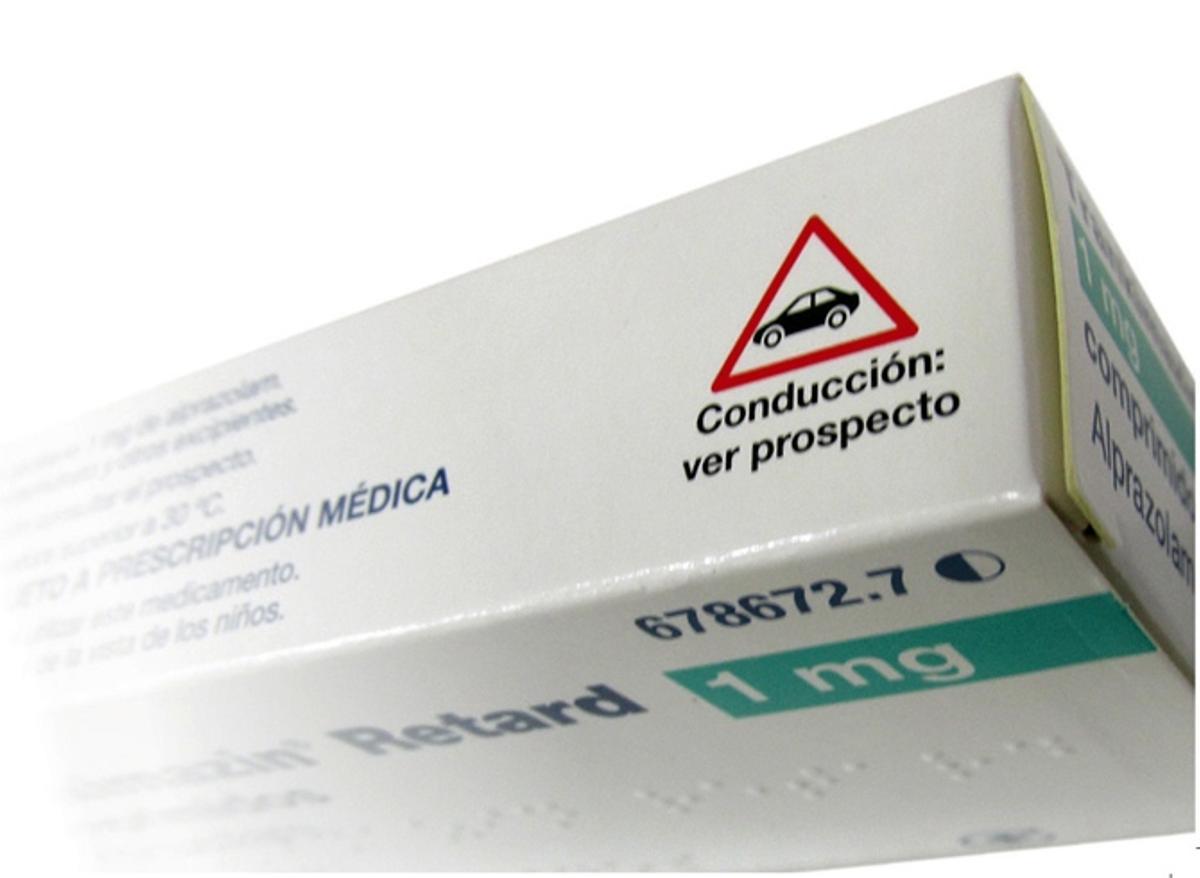 Los medicamentos no recomendados para la conducción se ilustran con un pictograma con un vehículo