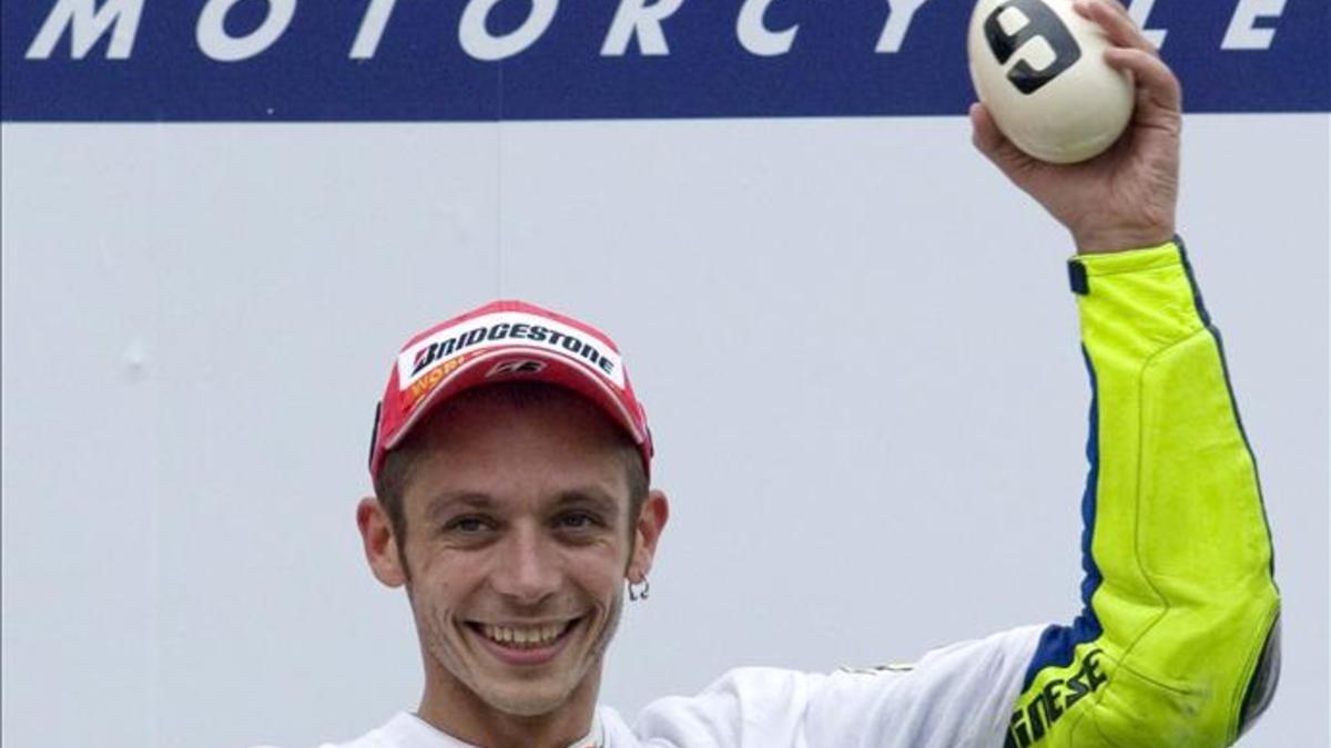 Valentino Rossi celebrando su noveno título en 2009