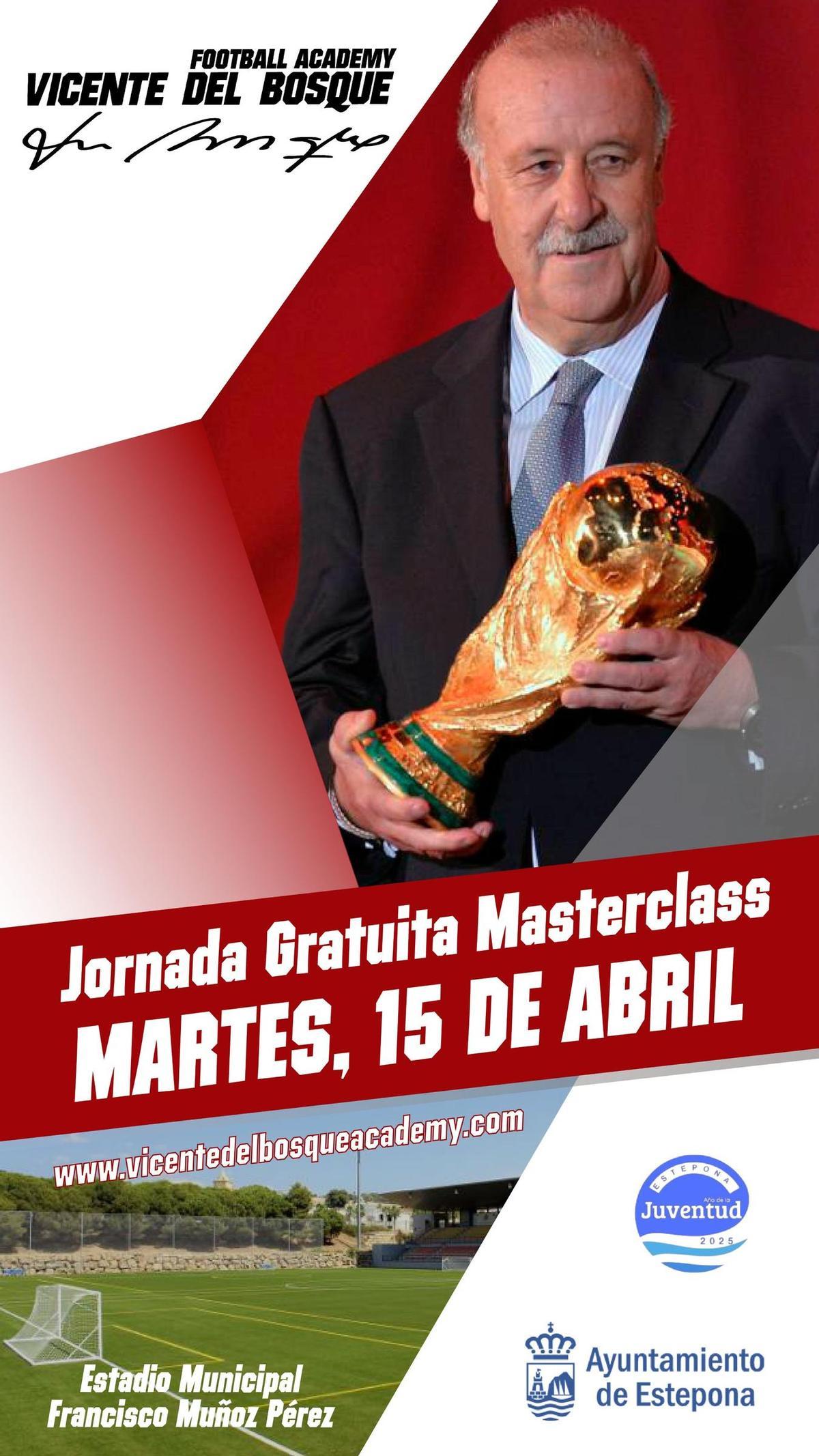 Cartel de la Masterclass de Vicente del Bosque.