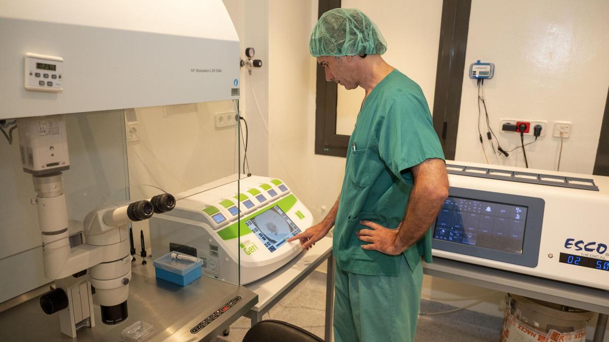 Una incubadora con cámara integrada que permite ver cómo se desarrolla el embrión en el laboratorio de reproducción asistida de Son Llàtzer.