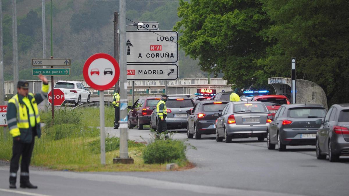 Operación salida en la carretera de Arzúa.