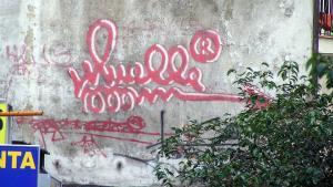 El famoso graffiti de Muelle en la Calle Montera de Madrid.