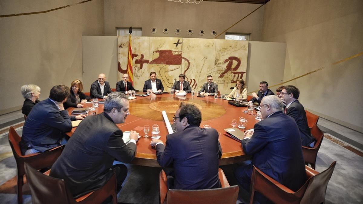 Reunión ejecutiva de Govern en el Palau de la Generalitat.