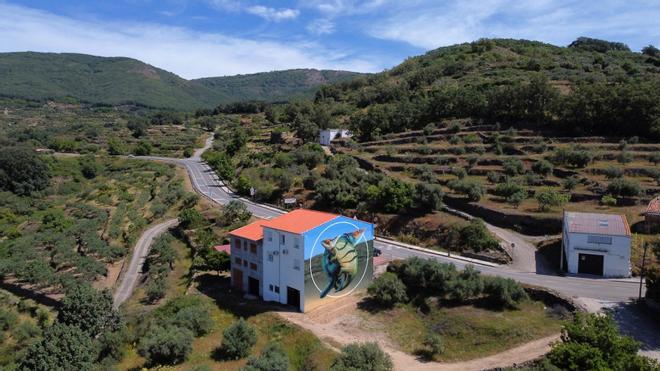 Mural de Arroyomolinos de la Vera de Brea, artistas extremeño