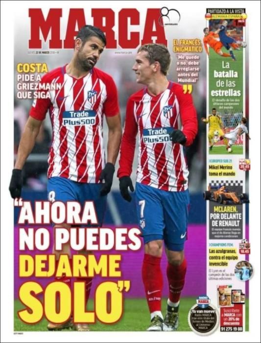 Portadas deportivas del jueves 22 de marzo