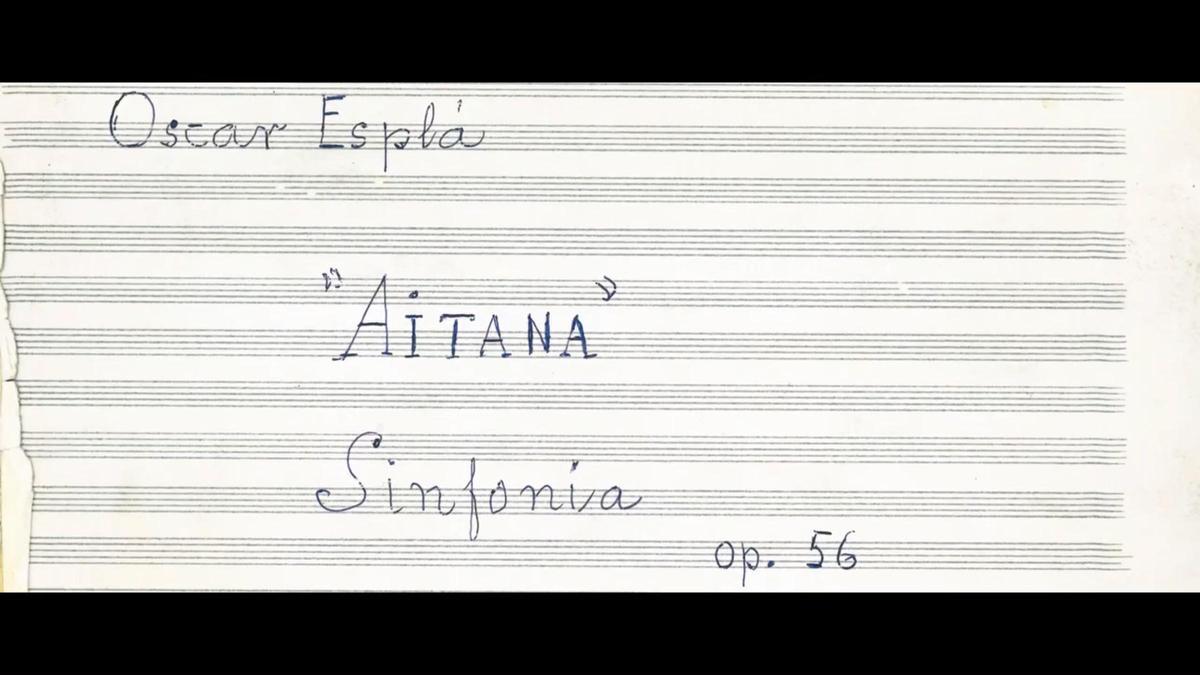 Fotograma de la partitura de la sinfonía "Aitana