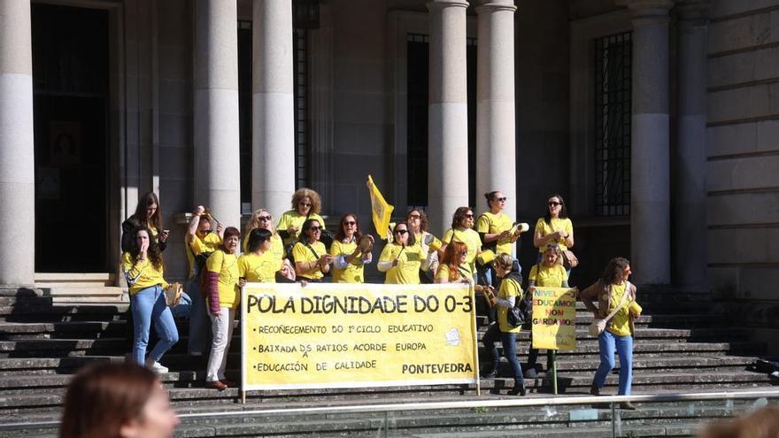 Educadoras de escuelas infantiles se movilizan en Pontevedra por mejorar sus condiciones laborales