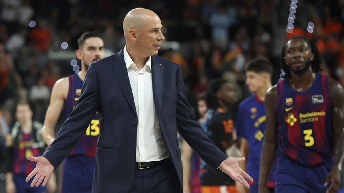 Joan Peñarroya, tras el partido entre el Valencia BC y el Barcelona en La Fonteta.