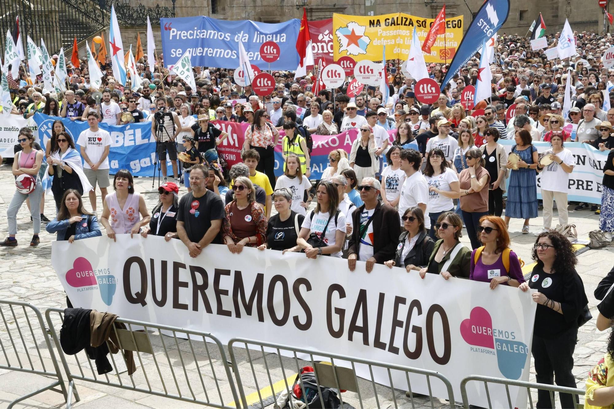 Miles de persoas toman as rúas de Santiago en defensa do galego