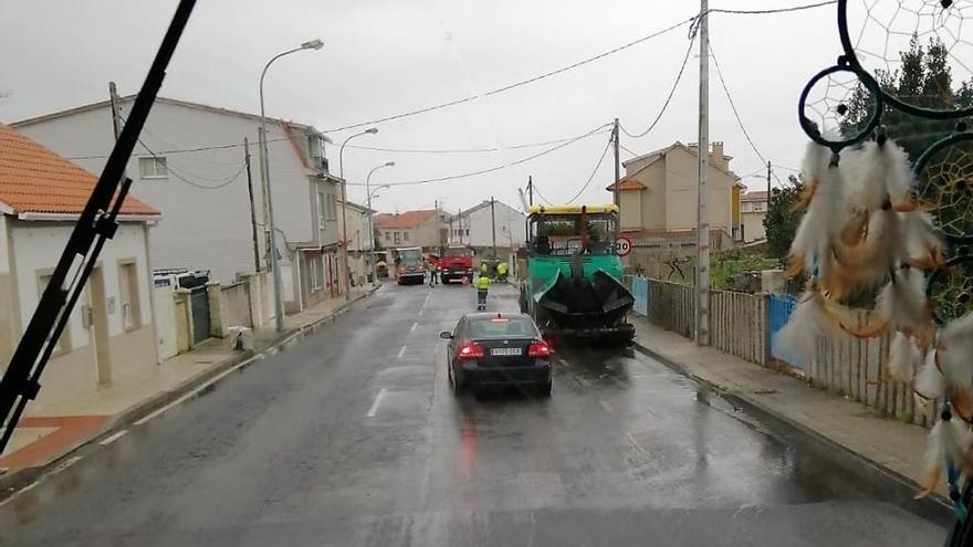 La reciente instalación de badenes, en O Grove.