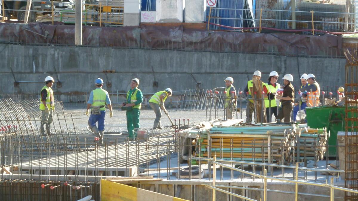 Obreros en una construcción.