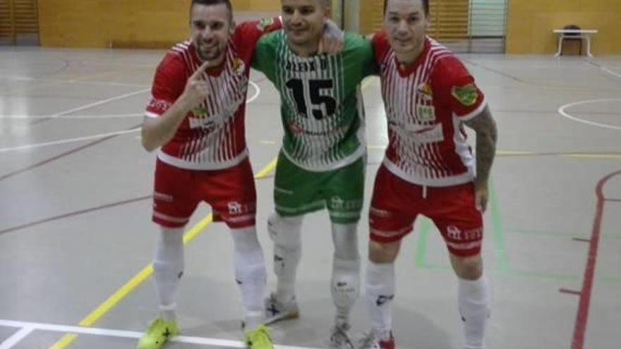 Marc Fernández, Aleix Dalmau i Carles Corvo, tres jugadors que van jugar a Divisió de Plata (ara denominada Segona Divisió) amb el Manresa FS