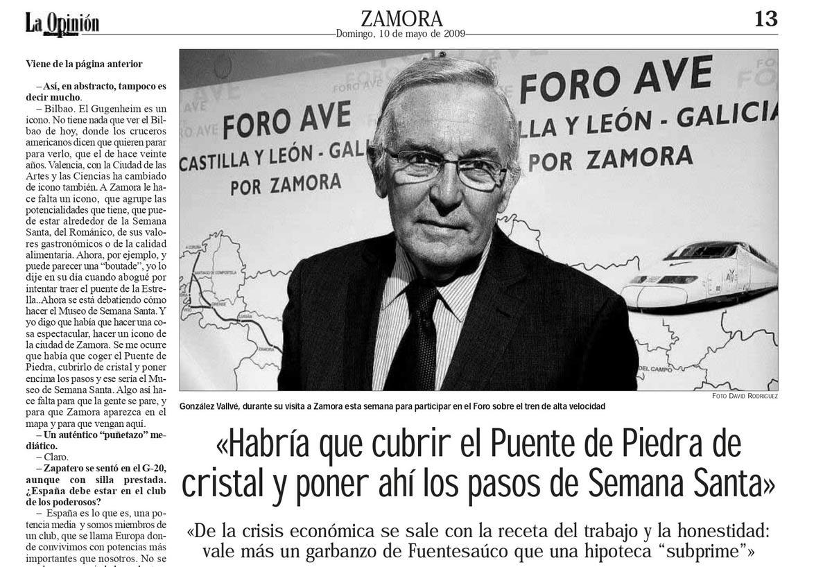 Entrevista a González Vallvé del año 2009.