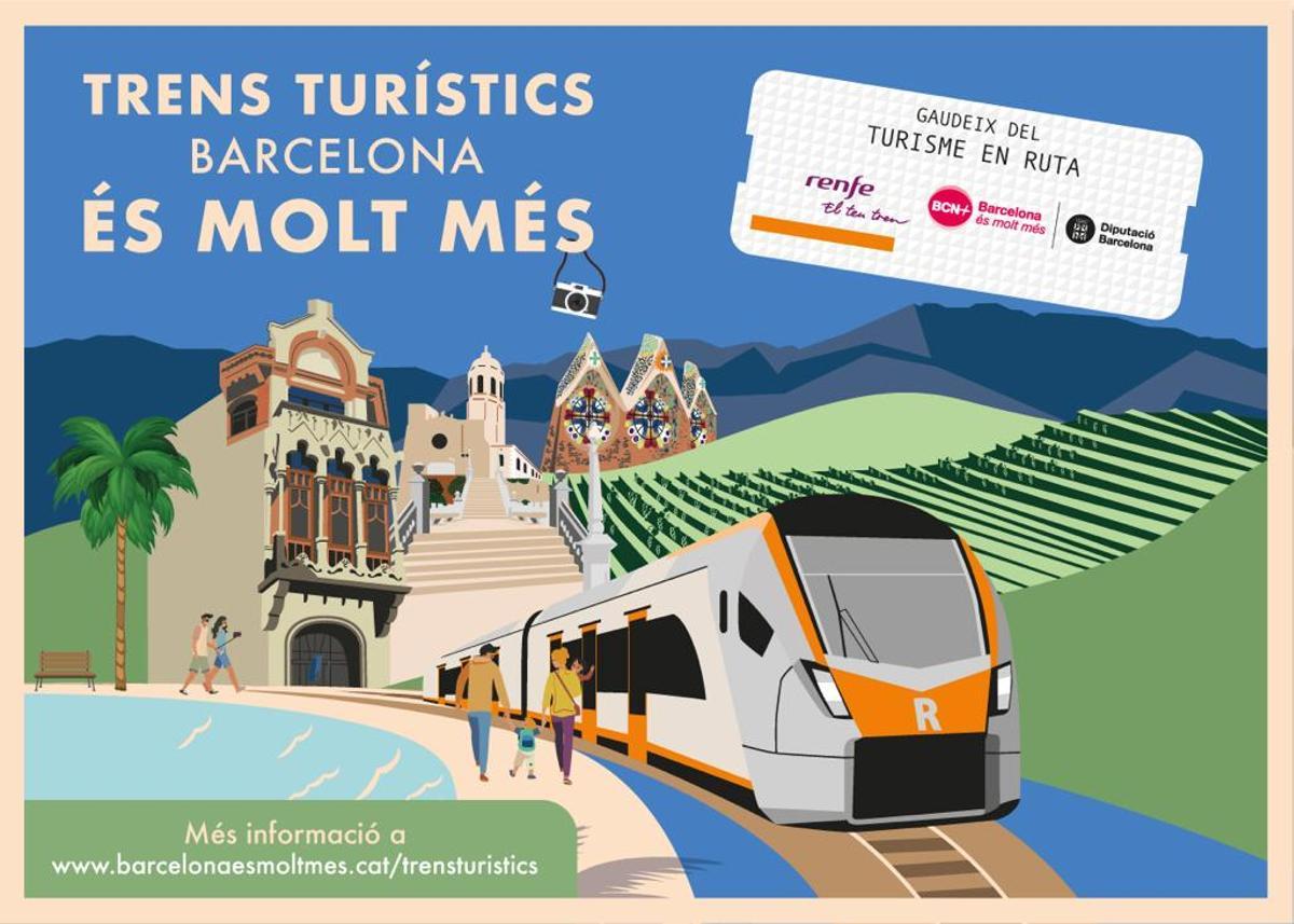 Imagen promocional de los trenes turísticos de Barcelona.