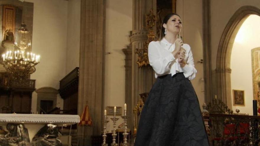 Cristina Ramos, durante el recital en Santa Ana.