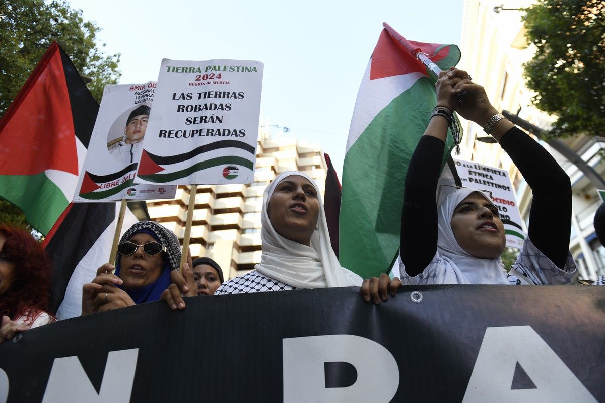 La manifestación de Murcia a favor de Gaza, en imágenes