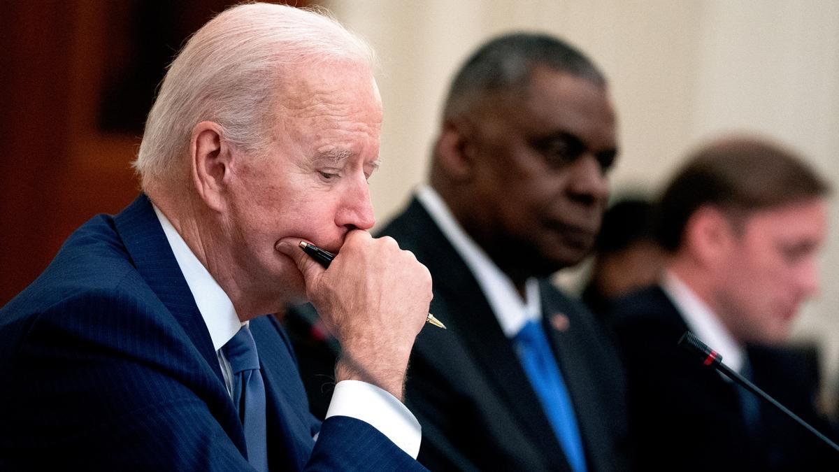 Joe Biden, en su reunión bilateral con Moon Jae-in.