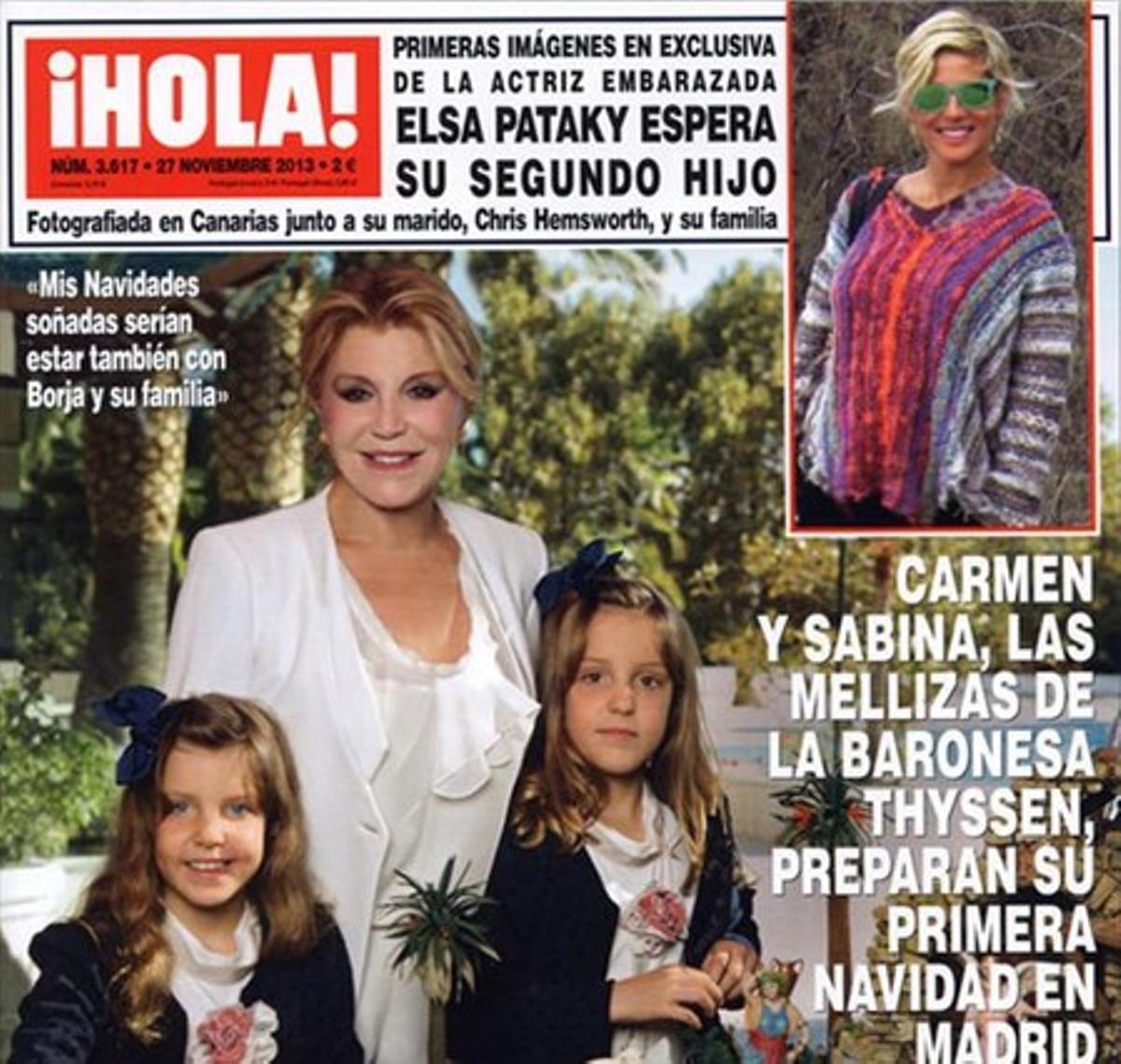 La baronessa Thyssen i les seves filles a la portada de la revista ’¡Hola!’.