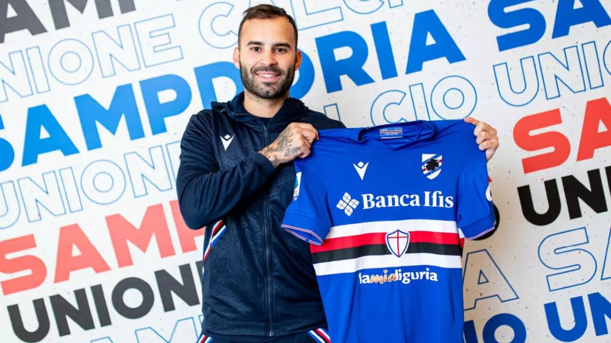 Jesé con la camiseta de la Sampedoria