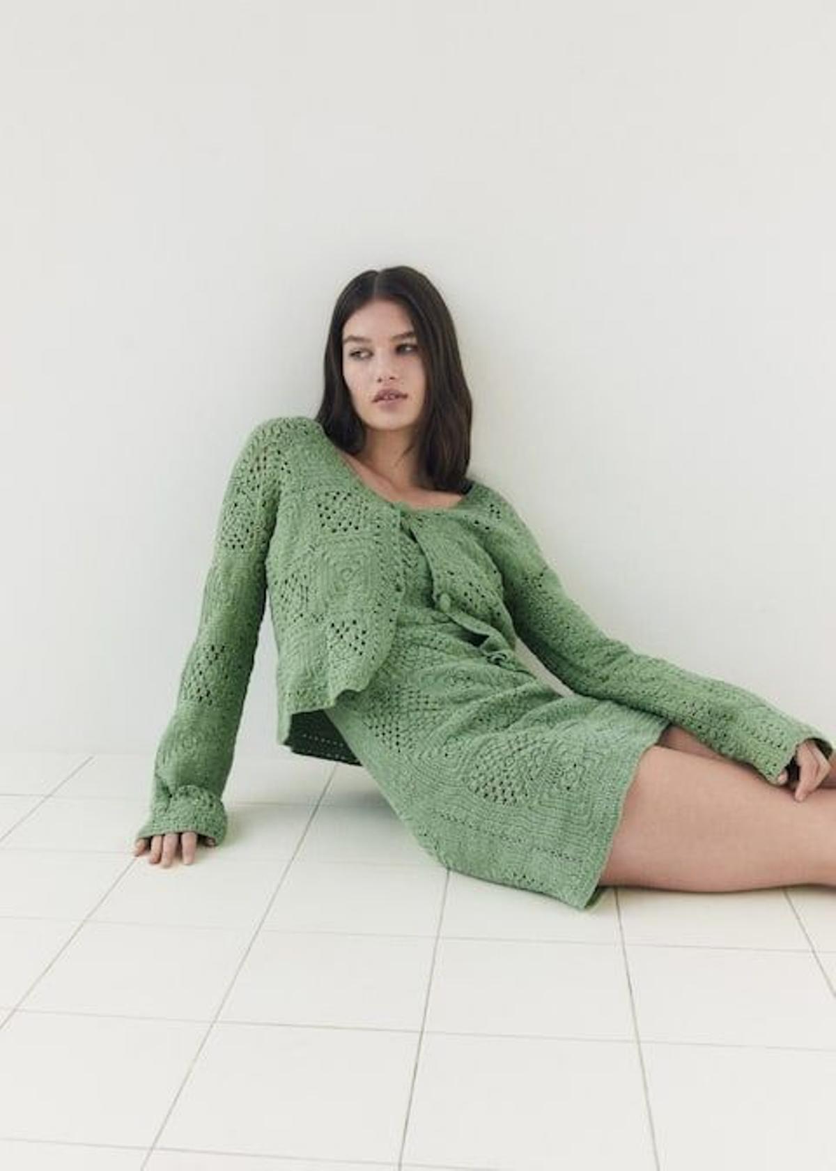 Conjunto crochet verde de Mango