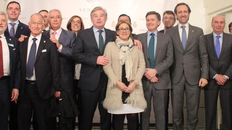 Martín Pozo, junto otros presidentes de diputaciones en el Senado.