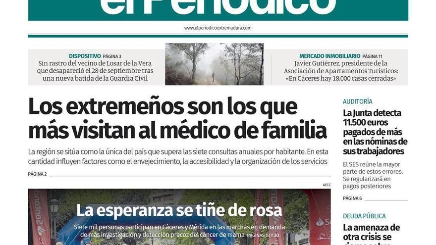 Consulta la portada en papel de El Periódico Extremadura este lunes, 19 de octubre