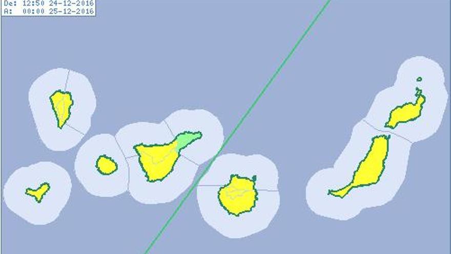 Canarias en aviso amarillo por vientos para Nochebuena