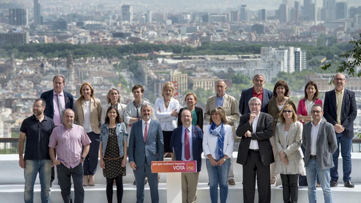 El PSC en el Mirador del Alcalde de Barcelona.