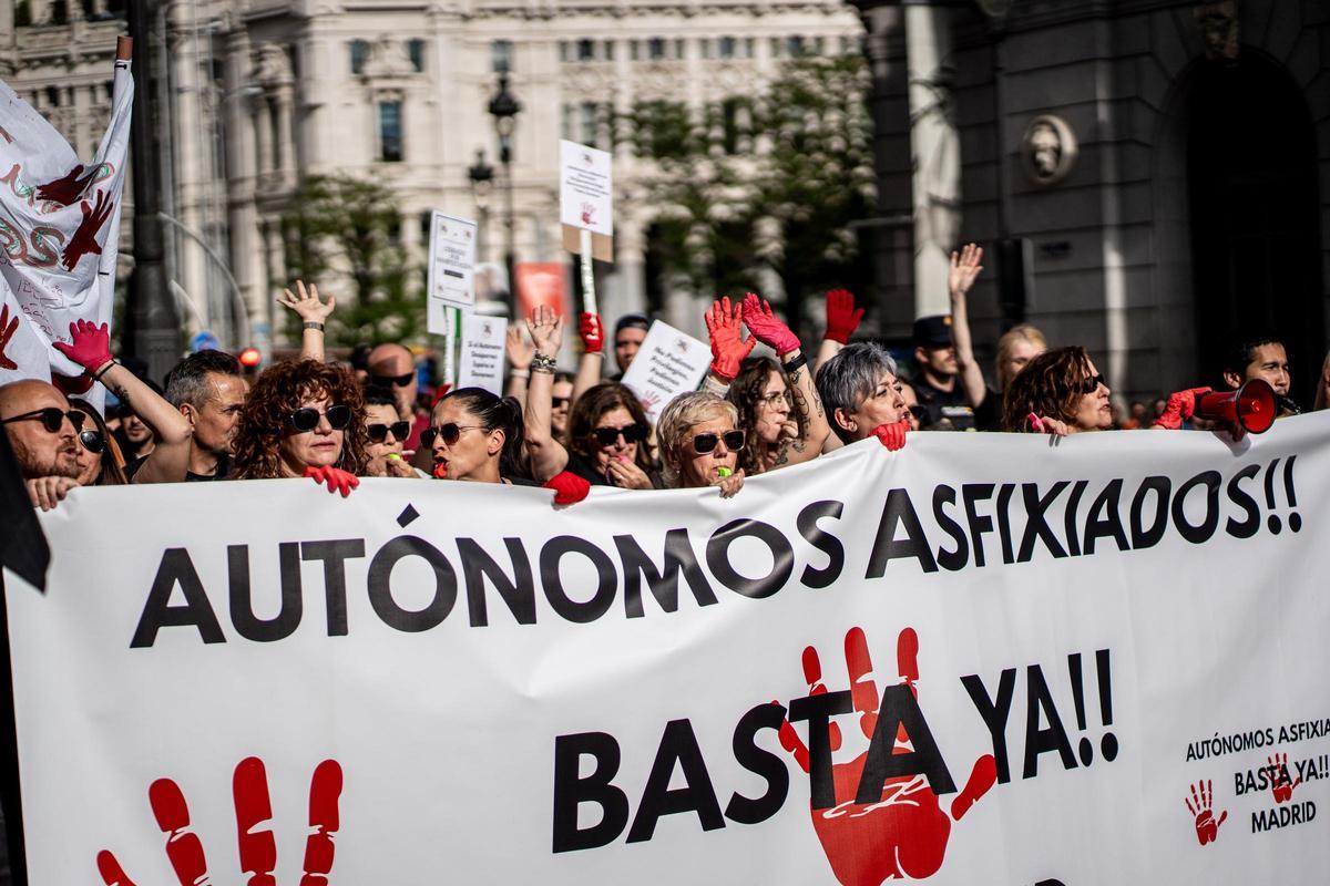 Una manifestación de trabajadores autónomos.