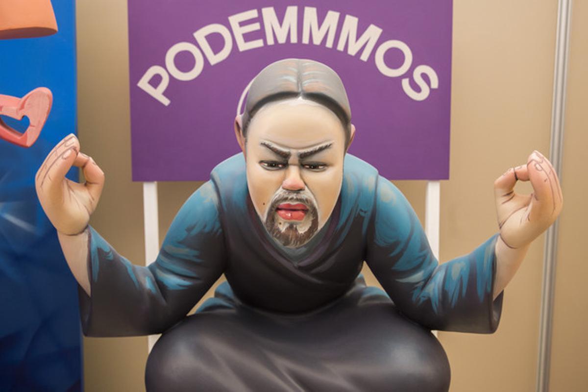 El líder de Podemos, Pablo Iglesias, en actitud zen.
