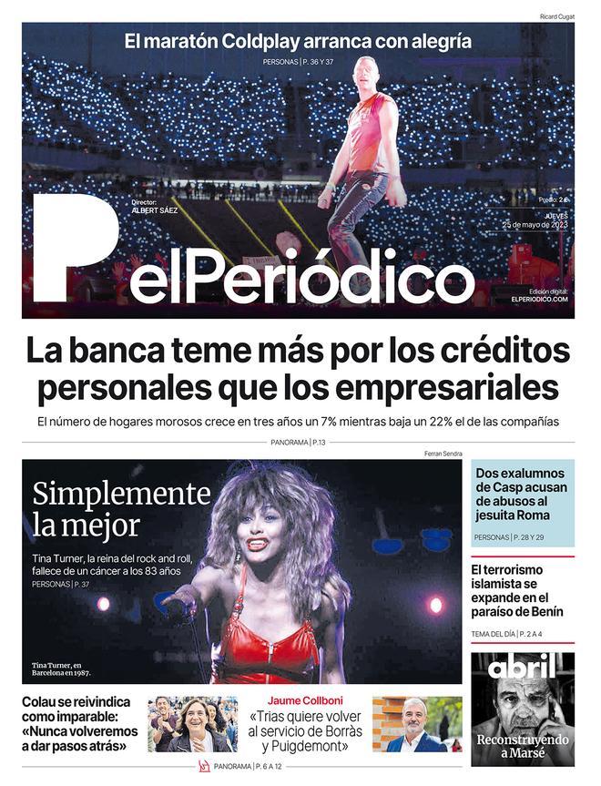 La portada d’EL PERIÓDICO del 25 de maig del 2023