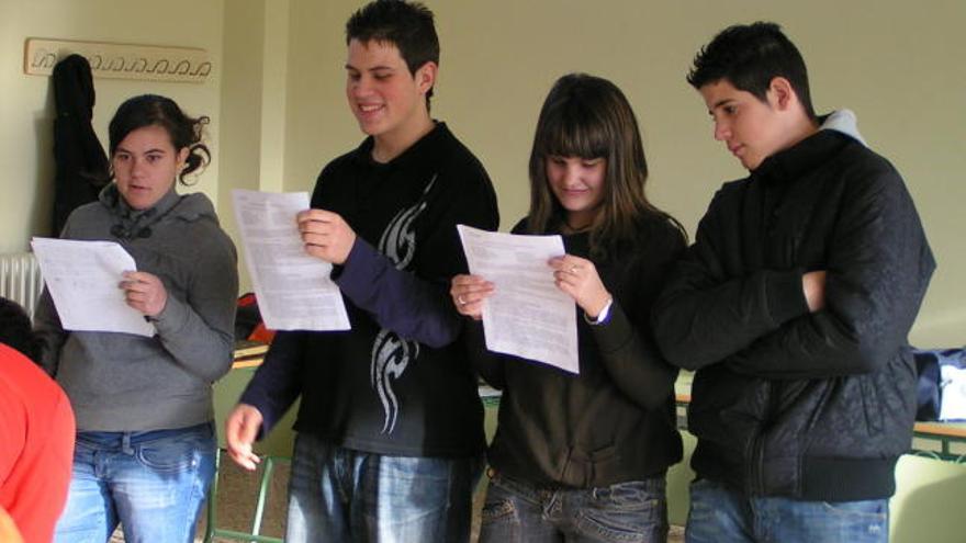 Grupo de cuarto de la ESO del instituto &quot;Los Salados&quot; de Benavente.