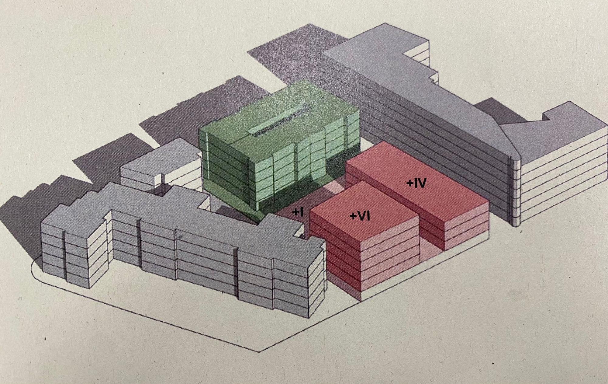 Las tres propuestas alternativas de los vecinos de ses Veles para los dos edificios del solar de Emaya