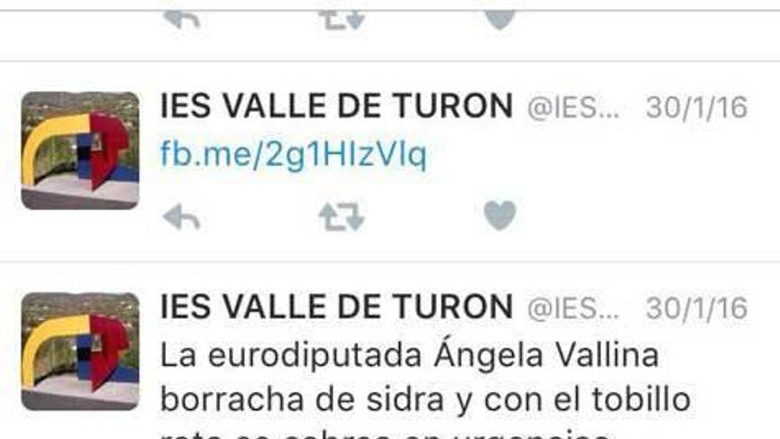 Un tuit contra Ángela Vallina, de IU.