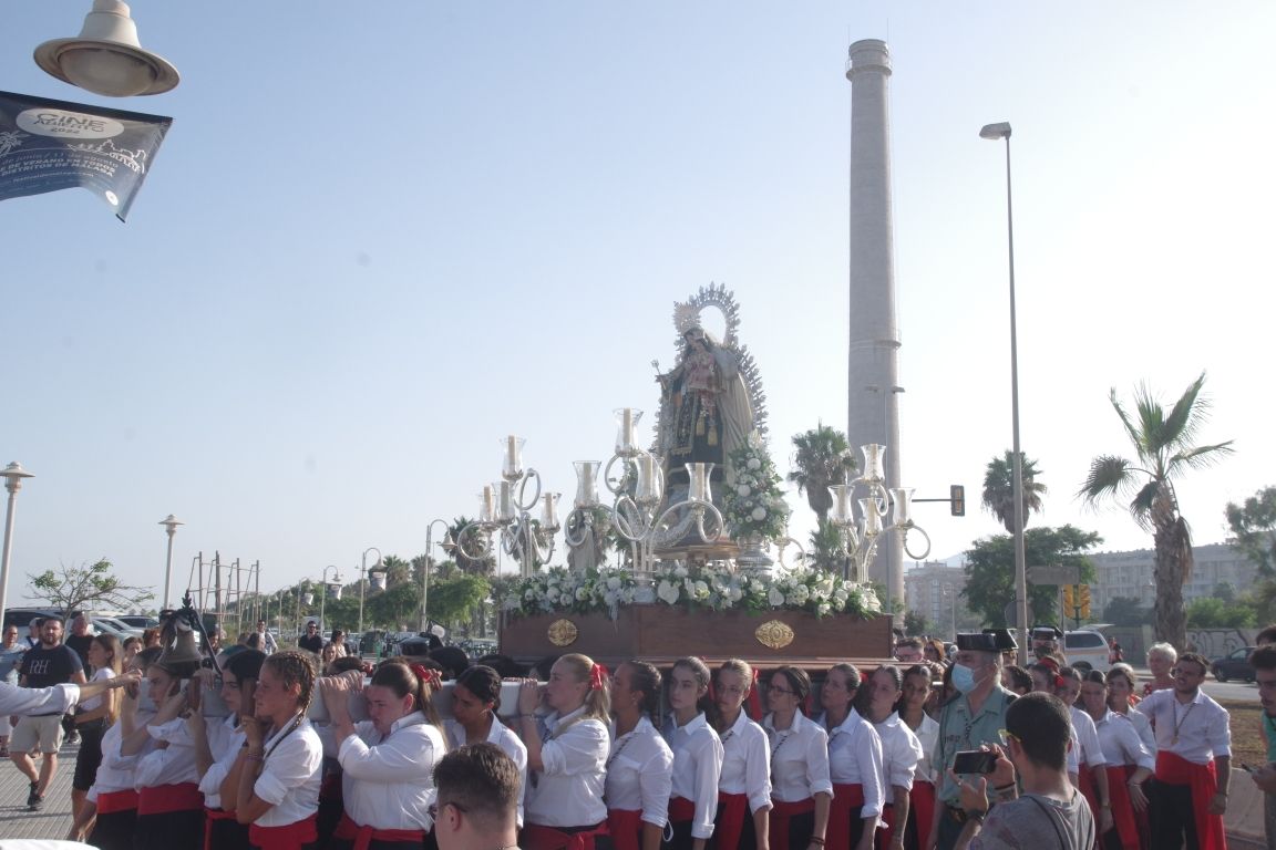 Salida procesional de la Virgen del Carmen del Litoral, en La Térmica