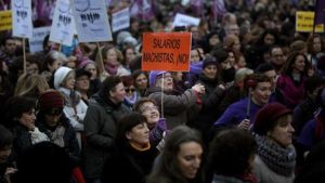 Manifestació contra la bretxa salarial a Madrid.