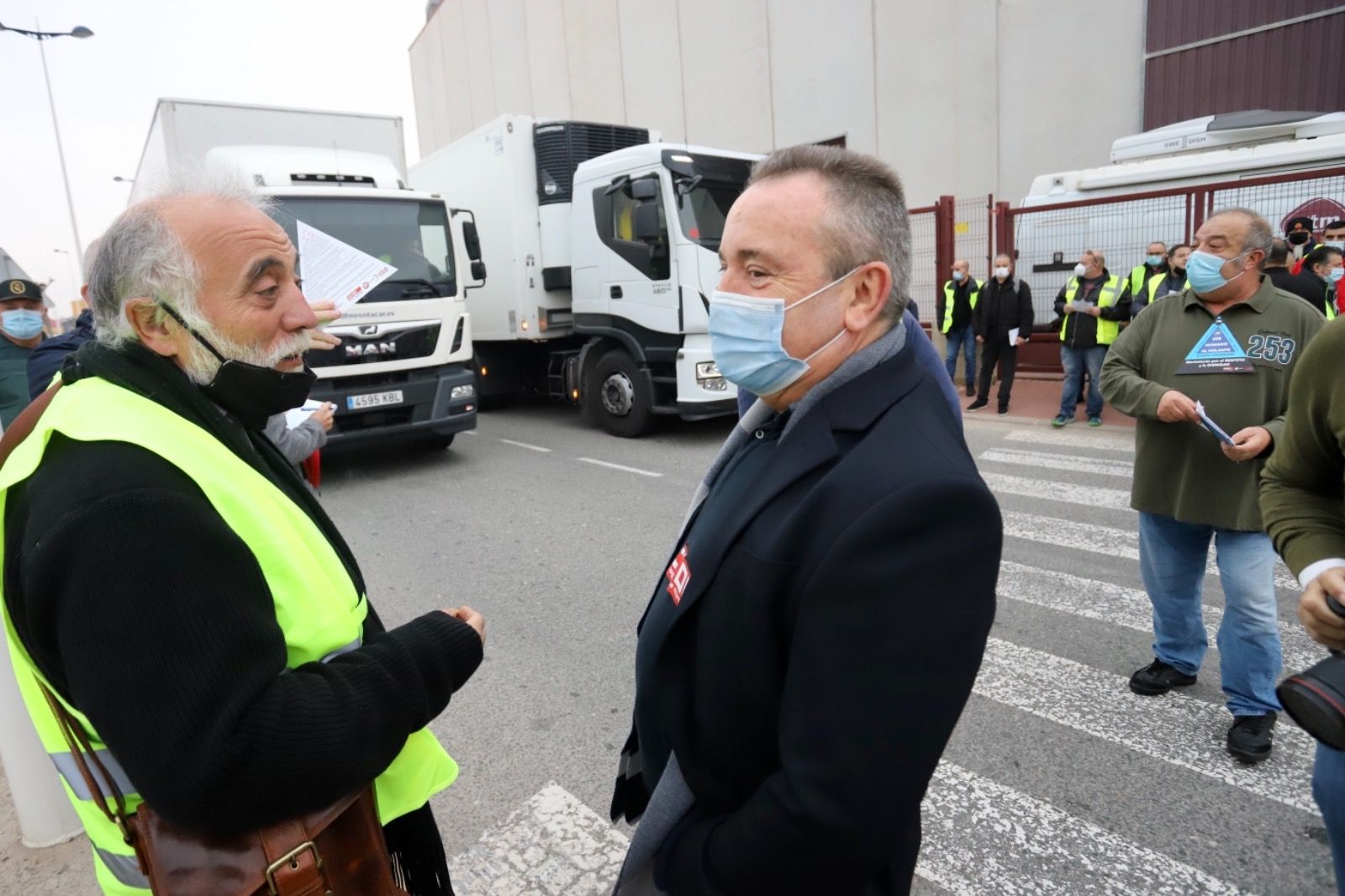 Concentración de camioneros en Murcia