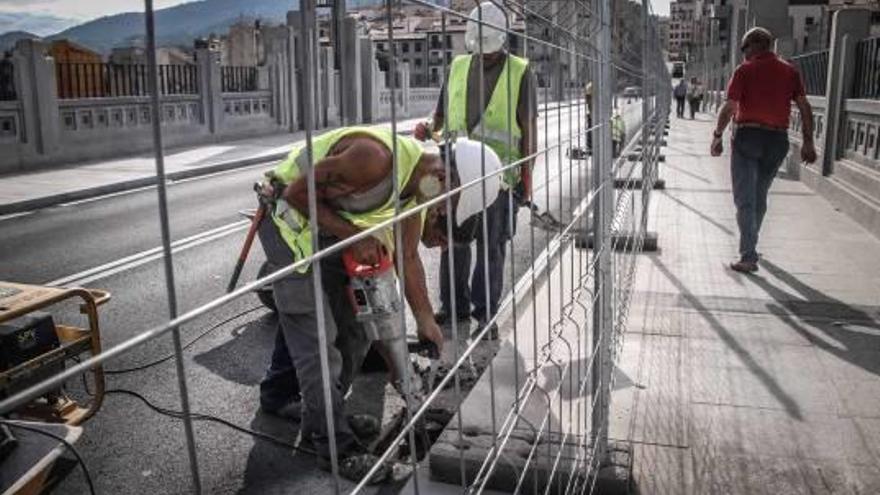 Las obras en el puente de San Jorge.