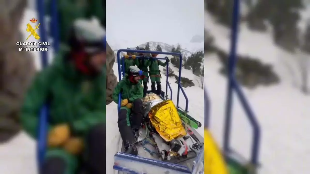 Rescatado en el Aneto un esquiador con la tibia rota