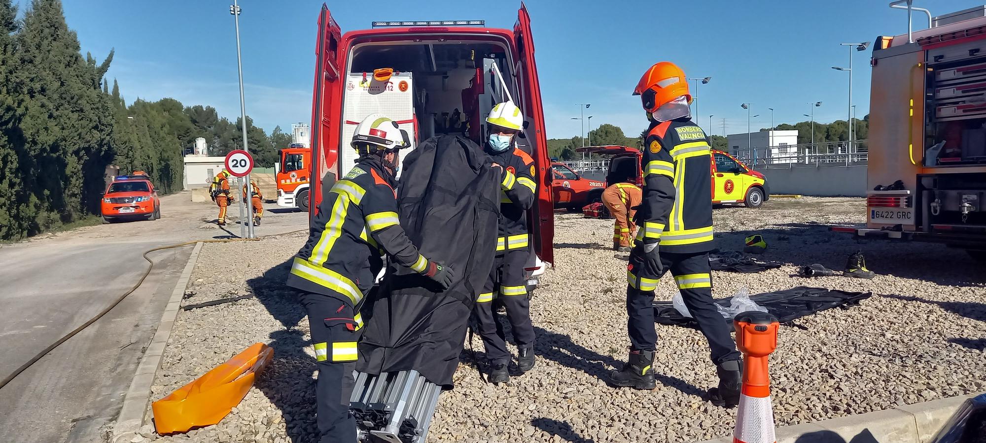 La EMSHI confirma su capacidad de respuesta ante graves emergencias con el simulacro en la potabilizadora La Presa